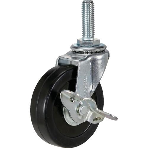 TRUSCO ねじ込み式キャスター 自在ストッパー付 Φ75 ロングねじタイプ TYLT-75RHS