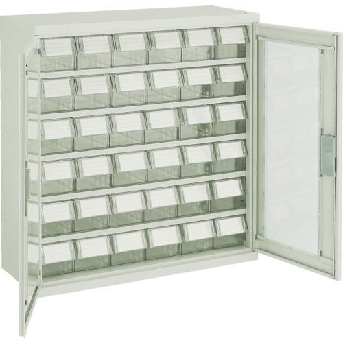 (送料別途)(直送品)TRUSCO パーツケース バンラックケース L型 両開き扉 透明引出小X36...