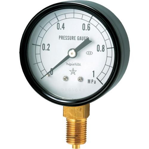 右下 一般圧力計(A枠立型・φ60) 圧力レンジ0.0〜0.10MPa G211-111-V-0.1...