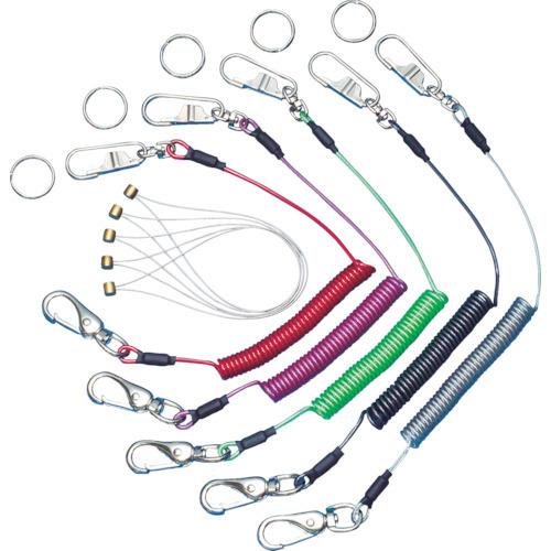 スーパー 安全ロープ(ステンレスワイヤー芯)ダイレクトキャッチフック付 クリア 1kg用 AR430...