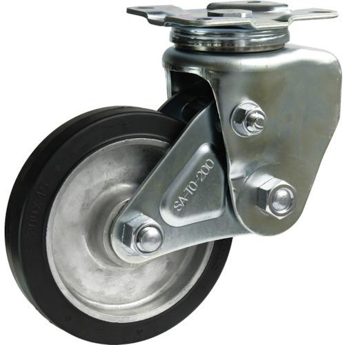 シシク 緩衝キャスター 自在 200径 ゴム車輪 SAJ-TO-200TRAW