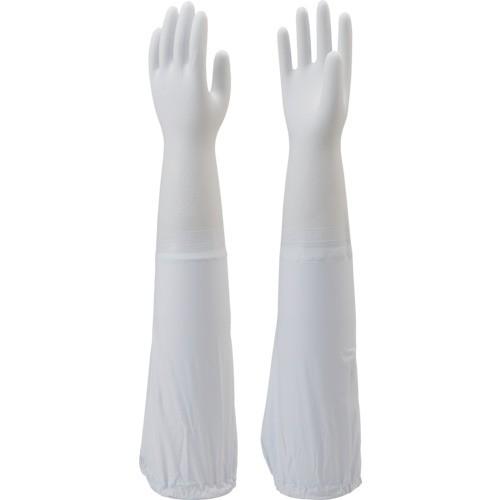 (メール便可)ショーワ 腕カバー付手袋薄手 No240 ホワイト Lサイズ NO240-LW