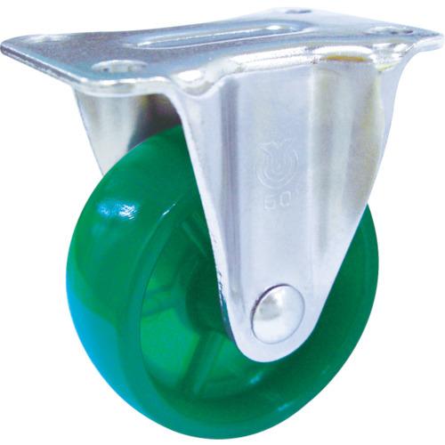 ユーエイ プレート式 固定 キャスター 緑ポリカーボネート 車輪径38mm Gタイプ GR型 取付寸...