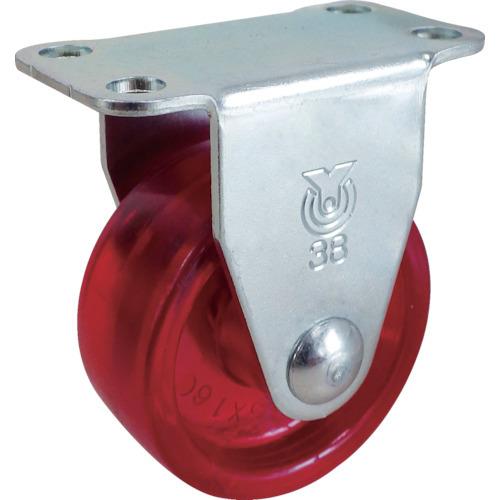 ユーエイ プレート式 固定 キャスター 赤ポリカーボネート 車輪径38mm Gタイプ GR型 取付寸...