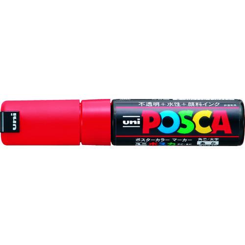 uni 水性顔料マーカー ポスカ 太字角芯 赤 PC8K.15