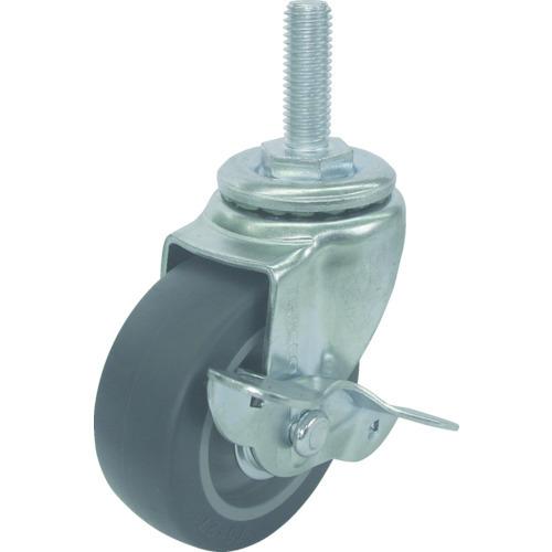 TRUSCO キャスター ネジM16×40エラストマー車φ100ストッパー付 TYST-100ELS