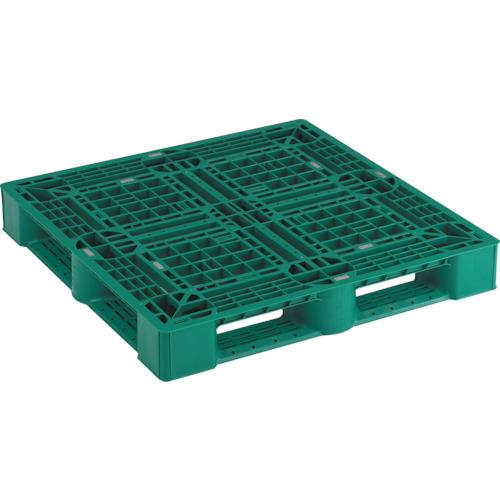 (運賃見積り)(直送品)TRUSCO 樹脂パレット 片面4方差 1100X1100 緑 SLA-11...