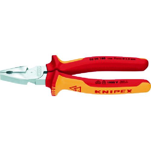KNIPEX 1000V絶縁強力型ペンチ 180mm 0206-180