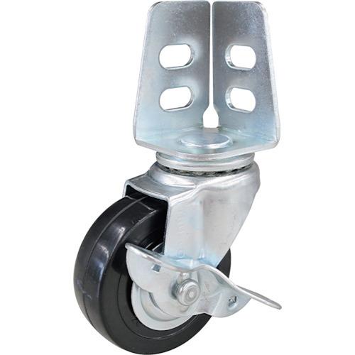TRUSCO アングル式ゴムキャスター 自在S付き Φ75 TYSA-75RS