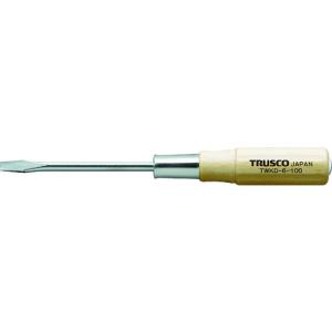 TRUSCO 木柄貫通ドライバー 刃先-6 100mm TWKD-6-100｜plus1tools