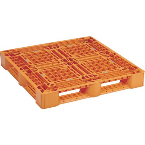 (直送品)NPC プラスチックパレットSLA-1111 片面四方差し オレンジ SLA-1111-O...