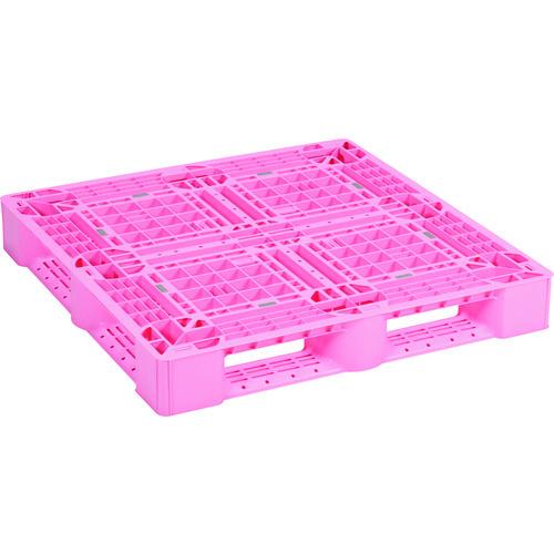 (直送品)NPC プラスチックパレットSLA-1111 片面四方差し ピンク SLA-1111-P