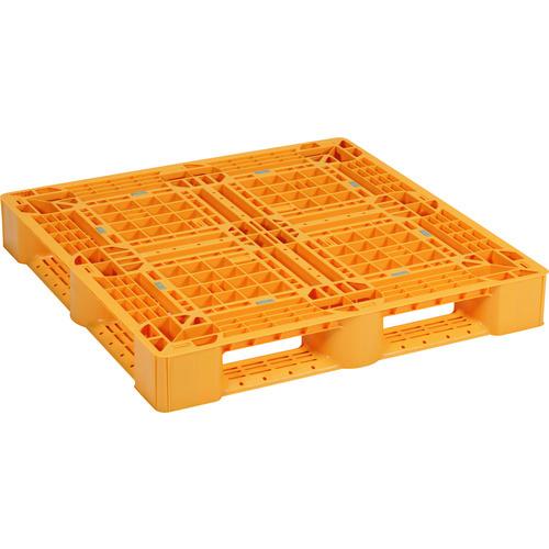 (直送品)NPC プラスチックパレットSLA-1111 片面四方差し イエロー SLA-1111-Y