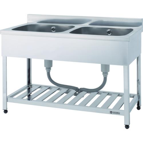 (送料別途)(直送品)アズマ 二槽シンク(ホース付) 1500×600×800 HP2-1500