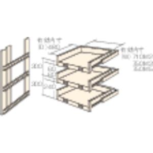 (運賃見積り)(直送品)TRUSCO M2型棚用スライド棚 3段セット HTM2-9003
