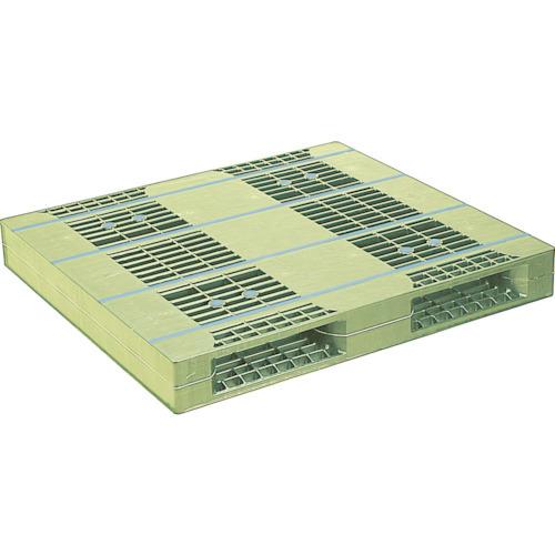(直送品)NPC プラスチックパレットZR-110120E 両面二方差し ライトグリーン ZR-11...