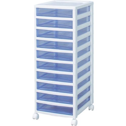 (運賃見積り)(直送品)IRIS 221300 スーパークリアチェスト ホワイト/クリアブルー 10...