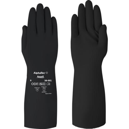 アンセル 耐薬品手袋 アルファテック 38-001 Lサイズ ブラック 38-001-9