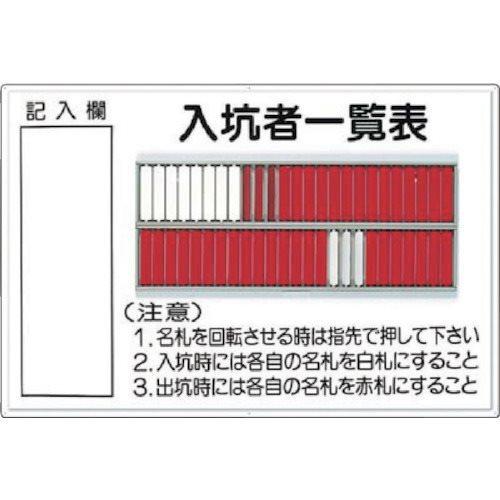 (送料別途)(直送品)つくし 標識 「入坑者一覧表 50人用」 80-A