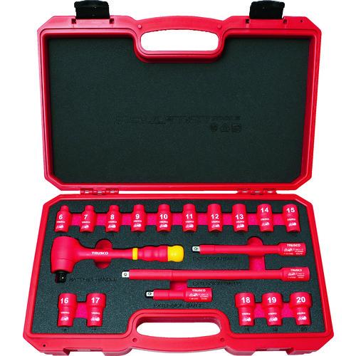 TRUSCO 絶縁ソケットレンチセット(6角タイプ)差込角9.5mm TZSW3-19S