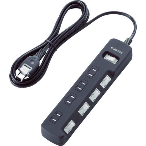 エレコム 一括&amp;個別スイッチ付 雷ガードタップ T-K8A-2625BK