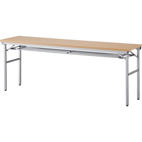 (送料別途)(直送品)アイリスチトセ 折畳みテーブル ワイドタイプ 棚付 奥行450mm ナチュラル...