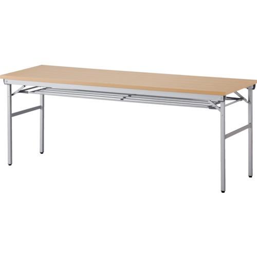 (送料別途)(直送品)アイリスチトセ 折畳みテーブル ワイドタイプ 棚付 奥行600mm ナチュラル...