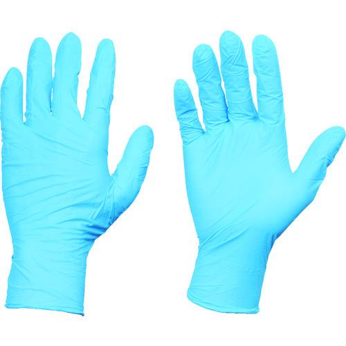 TRUSCO 使い捨てニトリル手袋TGスタンダード 0.08粉付青L 100枚 TGPN08BL