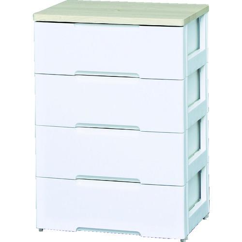 (送料別途)(直送品)IRIS 250130 ウッドトップチェスト 4段 ホワイト/ペアー HG-5...