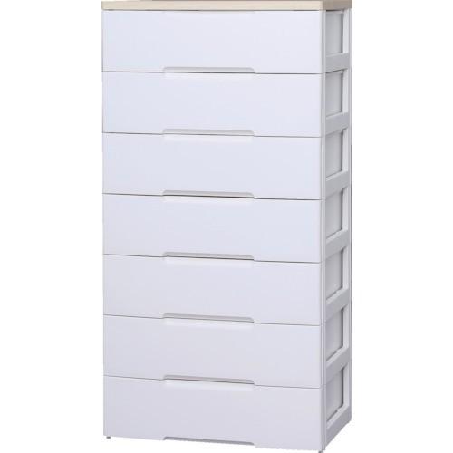 (送料別途)(直送品)IRIS 250141 ウッドトップチェスト 7段 ホワイト/ペアー HG-8...