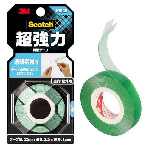 3M 両面テープ 超強力 透明 素材用 幅12mm 長さ1.5ｍ スコッチ KTD-12 小巻