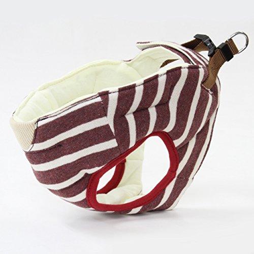 ペティオ (Petio) 7歳からのやさしいハーネス ボーダー レッド 超小型犬用 S サイズ