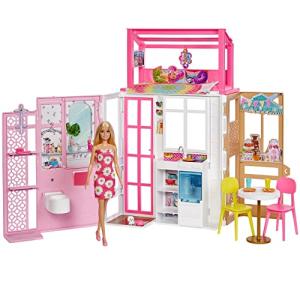 マテル(MATTEL) バービー(Barbie) はじめてセット かわいいピンクの2かいだてのおうち...