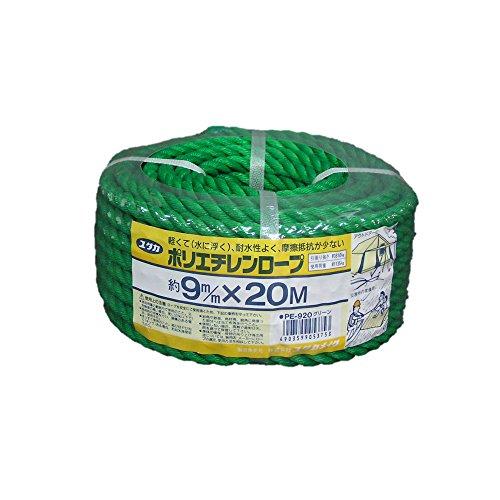 ユタカメイク PEカラーロープ万能パック グリーン 9mm×20m PE920