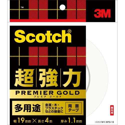 3M 両面テープ 超強力 多用途 幅19mm 長さ4ｍ スコッチ SPG-19 セミロング プレミア...