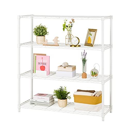 ドウシシャ ルミナス ラテ 収納ラック ホワイト 白 4段 幅110 オシャレで可愛い お部屋に馴染...