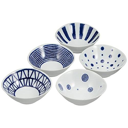 西海陶器 波佐見焼 皿 セット 軽量 小鉢 小皿 ミニボウル 5柄 食器セット 直径約10cm 藍玉...