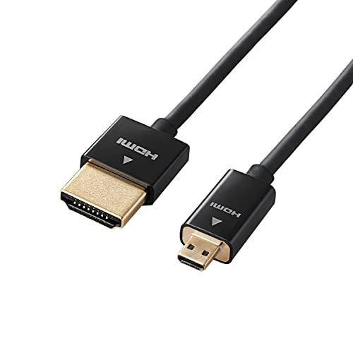 エレコム micro HDMI ケーブル 2m 4K × 2K対応 スーパースリム ブラック DGW...