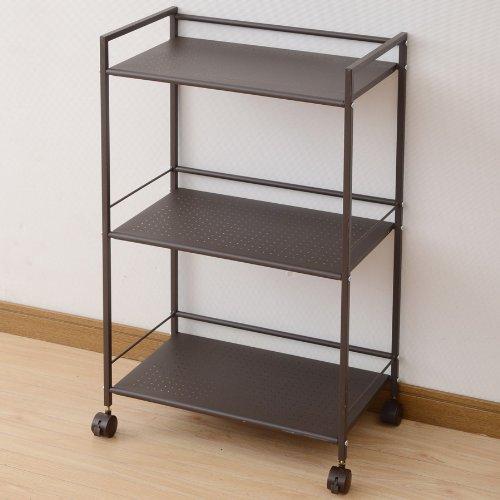 山善 スチールラック 幅42.5×奥行30×高さ82.5cm 耐荷重30kg 3段 2WAY仕様(ス...