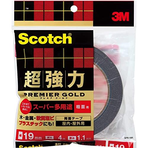3M 両面テープ 超強力 スーパー多用途 粗面用 幅19mm 長さ4ｍ スコッチ SPR-19R セ...