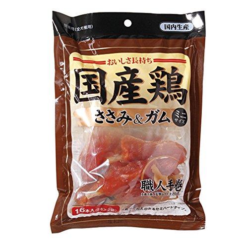 国産鶏ささみ&amp;ガムミニ 16本 8個