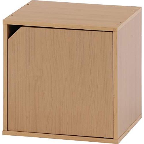 不二貿易 キューブボックス 扉付き 幅34.5×奥行29.5×高さ34.5cm ナチュラル 収納 カ...