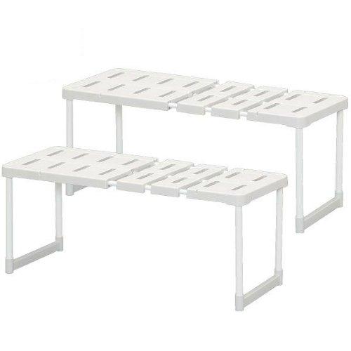 アイリスオーヤマ 押入れ 整理棚 伸縮 2個セット 幅72~92×奥行37×高さ37.3cm グレー...