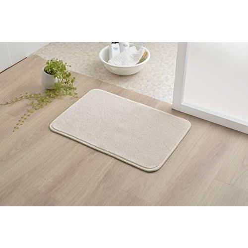 イケヒコ バスマット 速乾 吸水性有り タオル地風 足元さらっと 約35×50cm アイボリー #3...