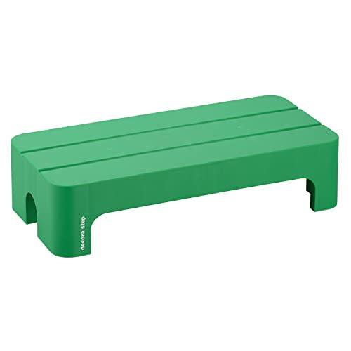 サンカ デコラステップ 踏み台 昇降ステップ台 グリーン ショートL 高さ14cm 広い足のせ部分と...