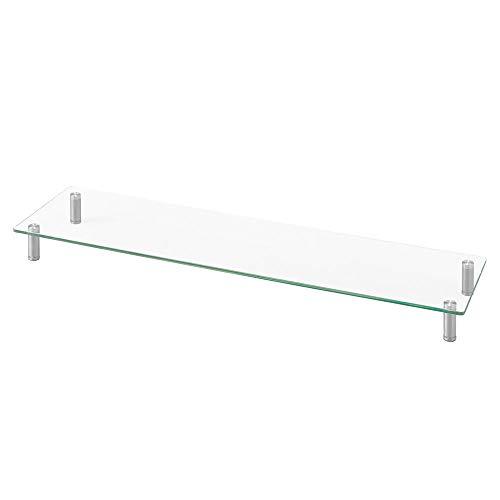 アイリスオーヤマ デスクがスッキリするモニター台 幅100cm ガラスタイプ 収納領域の大きなワイド...