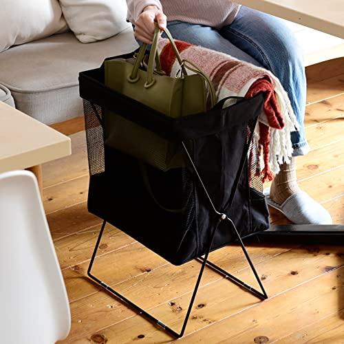 [山善] 荷物置き 収納ボックス (ハイタイプ) 折りたたみ 通気性 S(幅37.5×奥行26.5×...