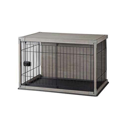 アイリスオーヤマ 犬 サークル ウッディサークル インテリア グレー 小型犬用 幅97.5×奥行66...