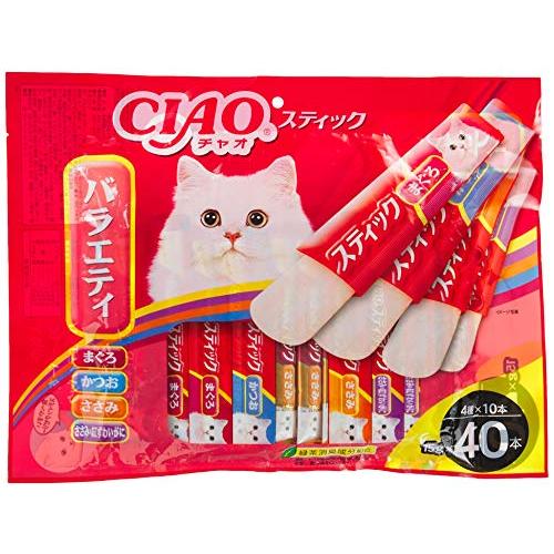 チャオ (CIAO) 猫用おやつ スティック 40本バラエティ 15グラム (x 40)