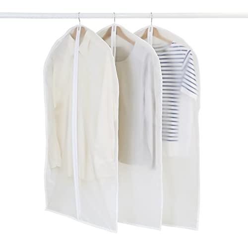 アストロ 衣類カバー 半透明 ショートサイズ 3枚組 洗える 洋服カバー ファスナー式 底閉じタイプ...